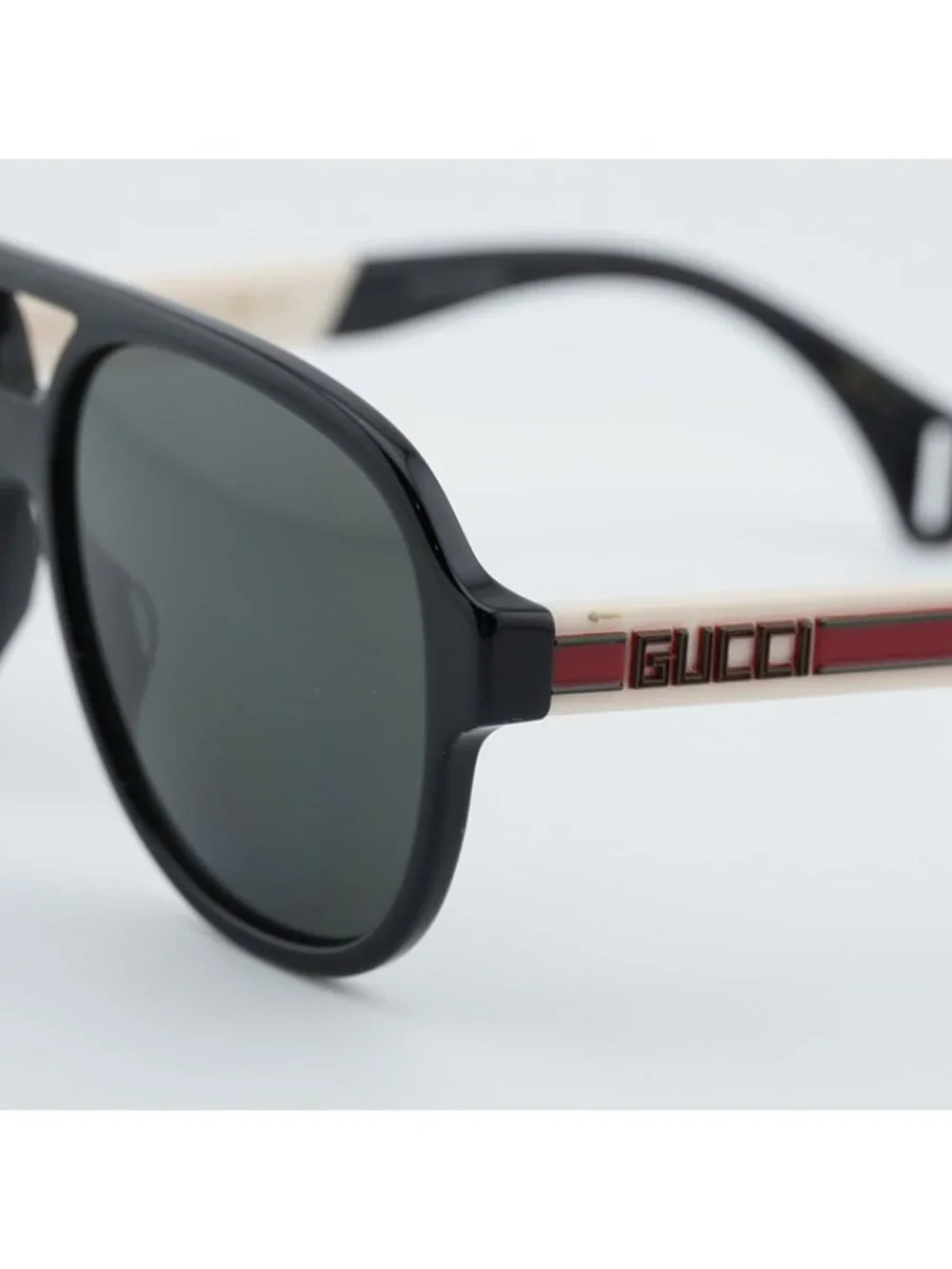 Gucci GG0463S 002 Sunglasses Black Aviator Frame, Grey Lenses